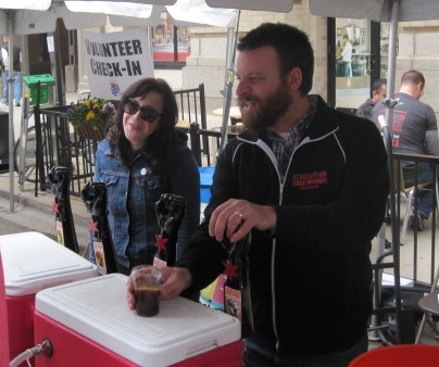 Aimee Quinkert, Marketing Manager, and Josh Deth, Founder of Chicago's own, Revolution Brewing.